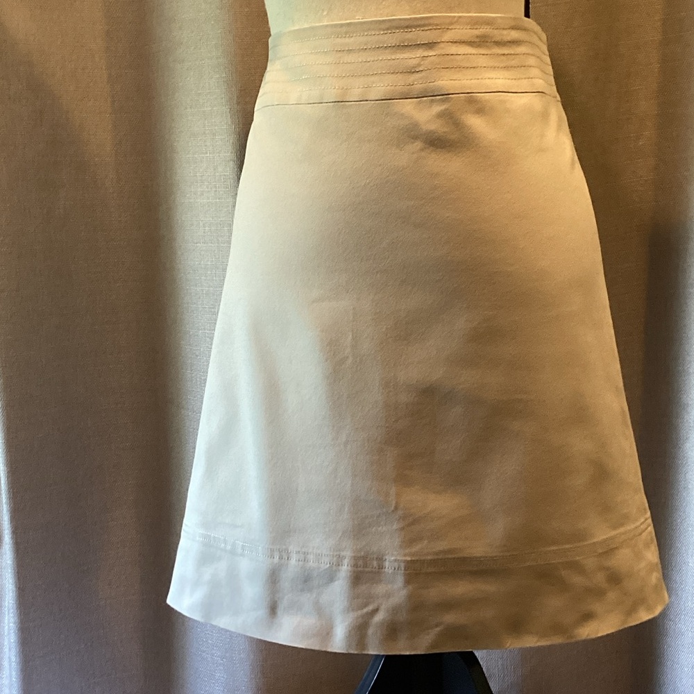 Talbots khaki A-line skirt, size 6.
